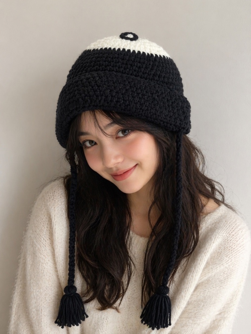 Urban Outfitters 8 ball tassel beanie